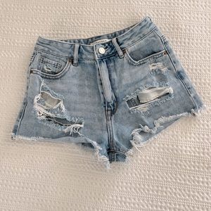 Pacsun Light Blue Distressed Shorts - Size: 25